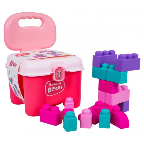 Set of Soft Electric Blocks + Chair Storage Pink
