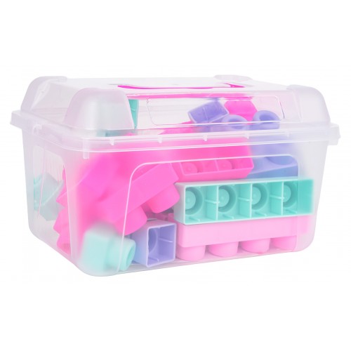 Soft Blocks Set 32 ​​pcs. Pink + Suitcase
