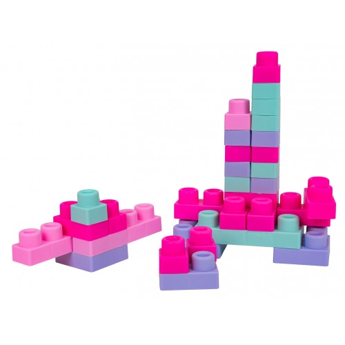 Soft Blocks Set 32 ​​pcs. Pink + Suitcase