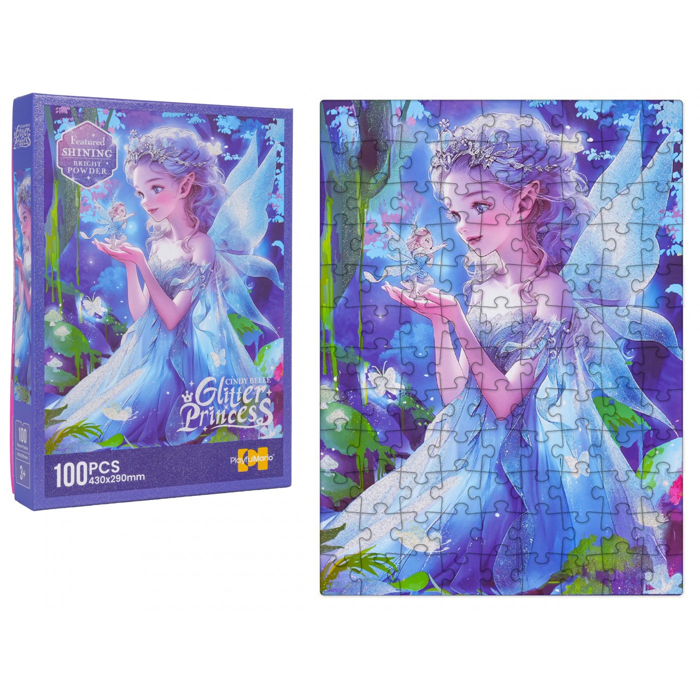 Puzzle Set 100pcs Princess Blue