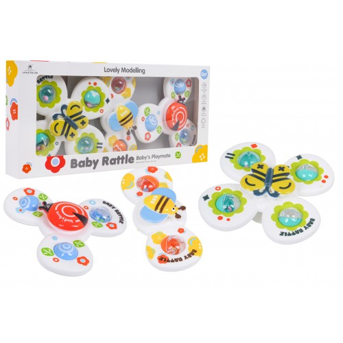 3in1 Ladybug, Butterfly, Bee Spinner Set