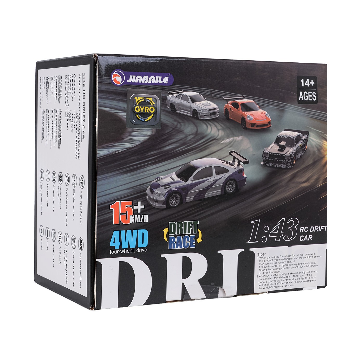 R/C Drift Car 1:43 Green + Accessories