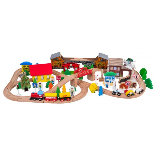 MEGA Wooden Train on the Table