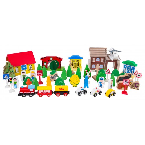 MEGA Wooden Train on the Table