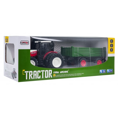 Red R/C Tractor With Green Semi-trailer