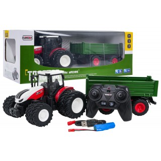 Red R/C Tractor With Green Semi-trailer