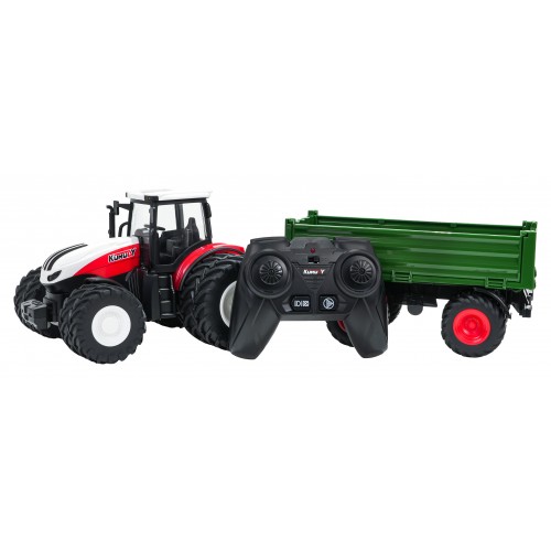 Red R/C Tractor With Green Semi-trailer