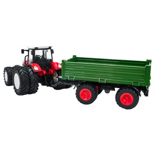Red R/C Tractor With Green Semi-trailer