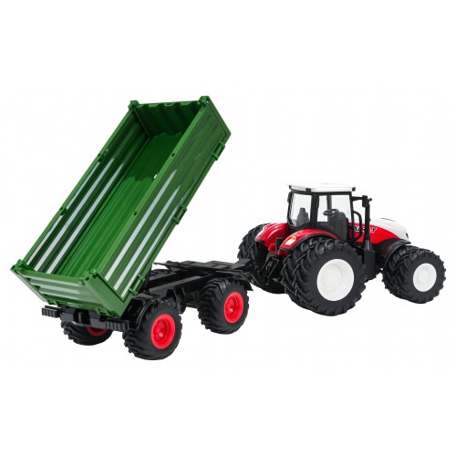 Red R/C Tractor With Green Semi-trailer