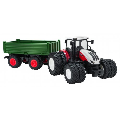 Red R/C Tractor With Green Semi-trailer