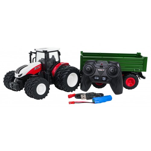 Red R/C Tractor With Green Semi-trailer
