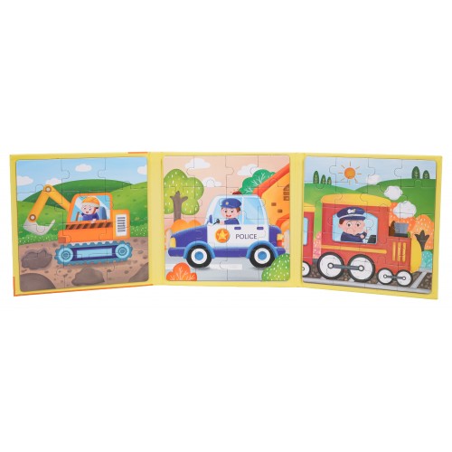 Magnetic Puzzle Vehicles + Booklet