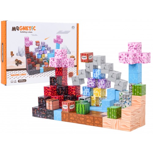 Set of Magnetic Cubes, Blocks, 117 pcs.