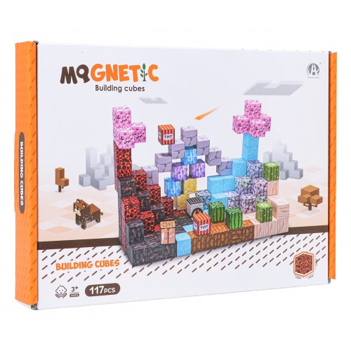 Set of Magnetic Cubes, Blocks, 117 pcs.