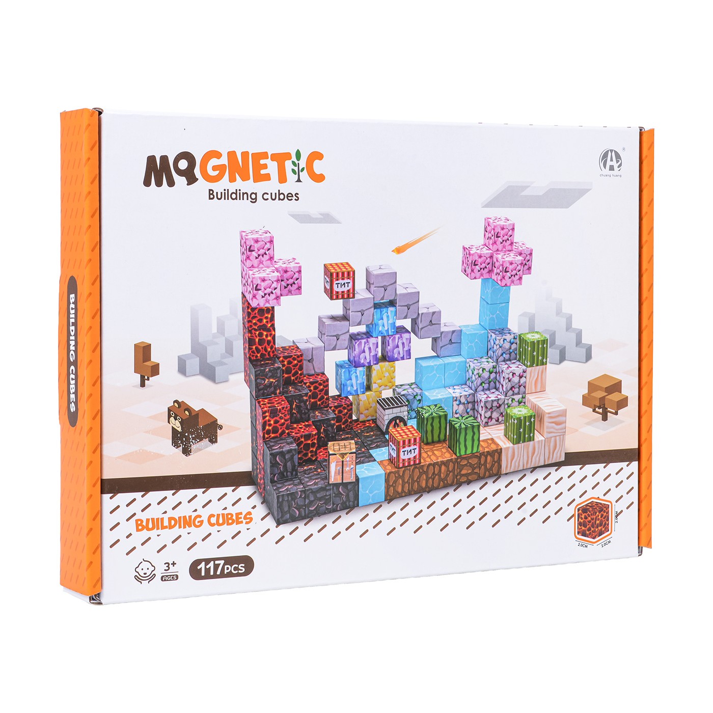 Set of Magnetic Cubes, Blocks, 117 pcs.