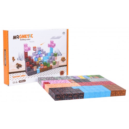 Set of Magnetic Cubes, Blocks, 117 pcs.