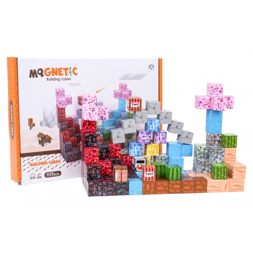 Set of Magnetic Cubes, Blocks, 117 pcs.