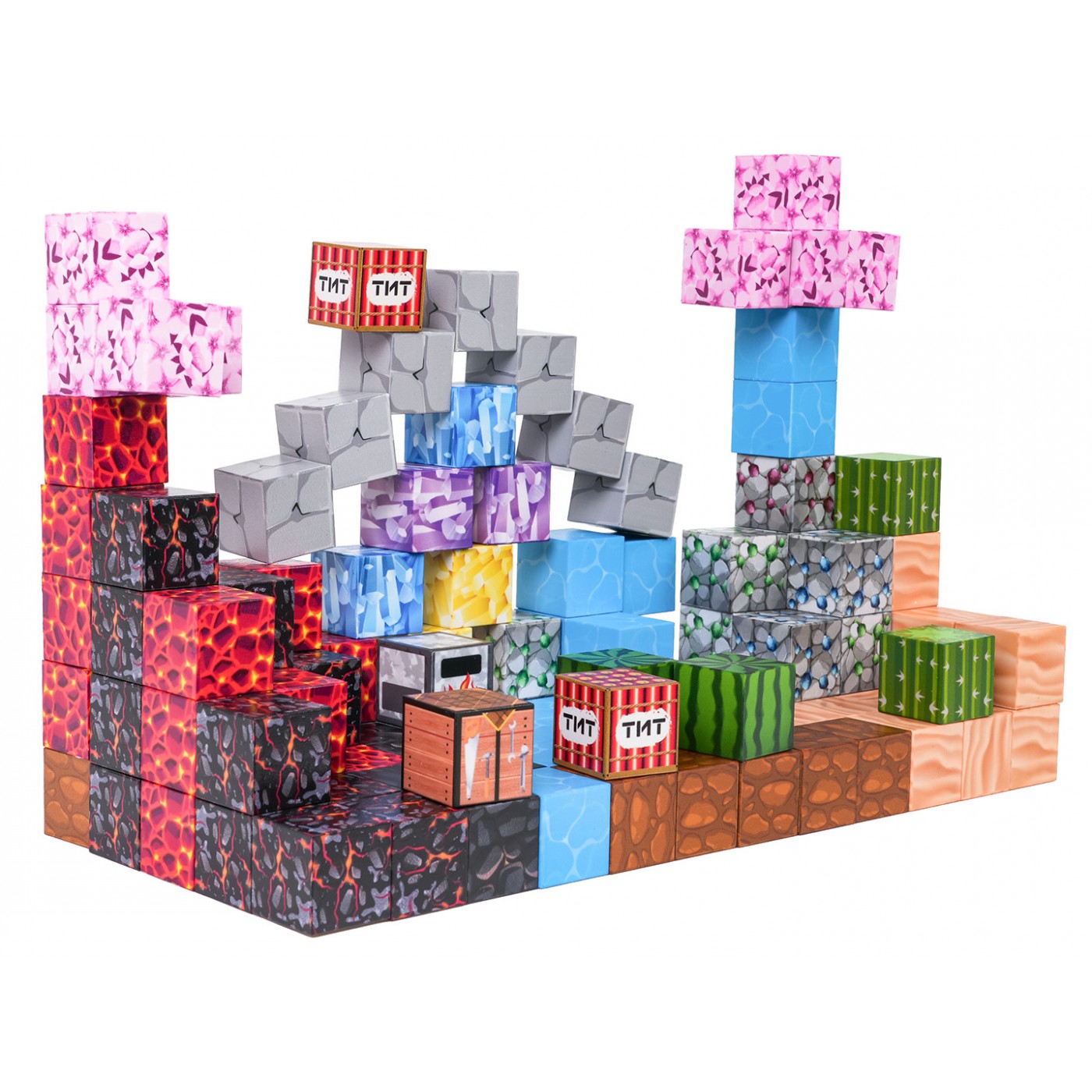 Set of Magnetic Cubes, Blocks, 117 pcs.