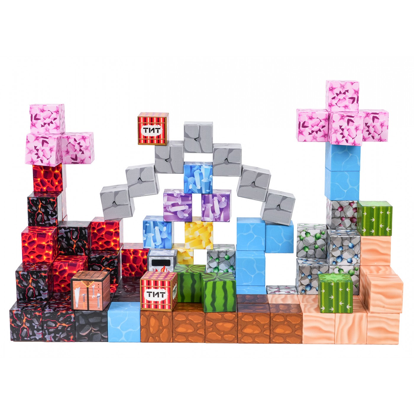 Set of Magnetic Cubes, Blocks, 117 pcs.