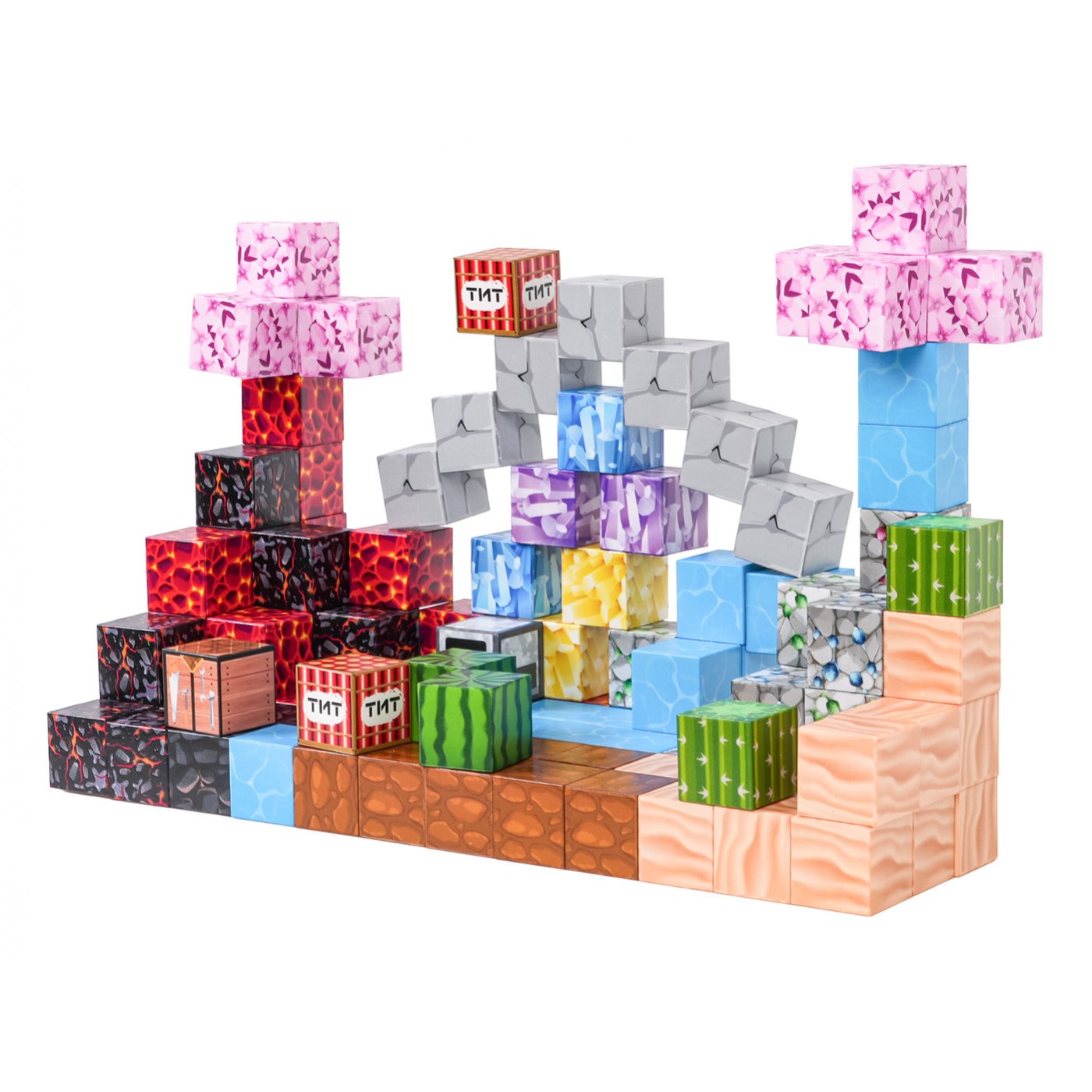 Set of Magnetic Cubes, Blocks, 117 pcs.