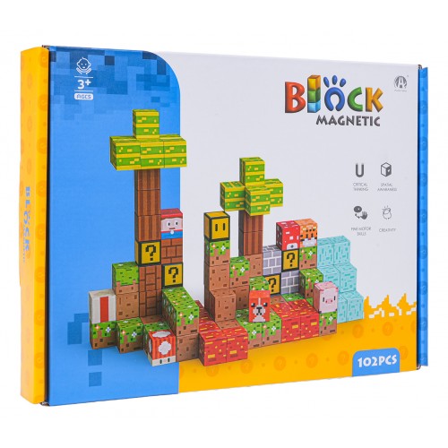 Set of Magnetic Cubes, Blocks, 102 pcs.