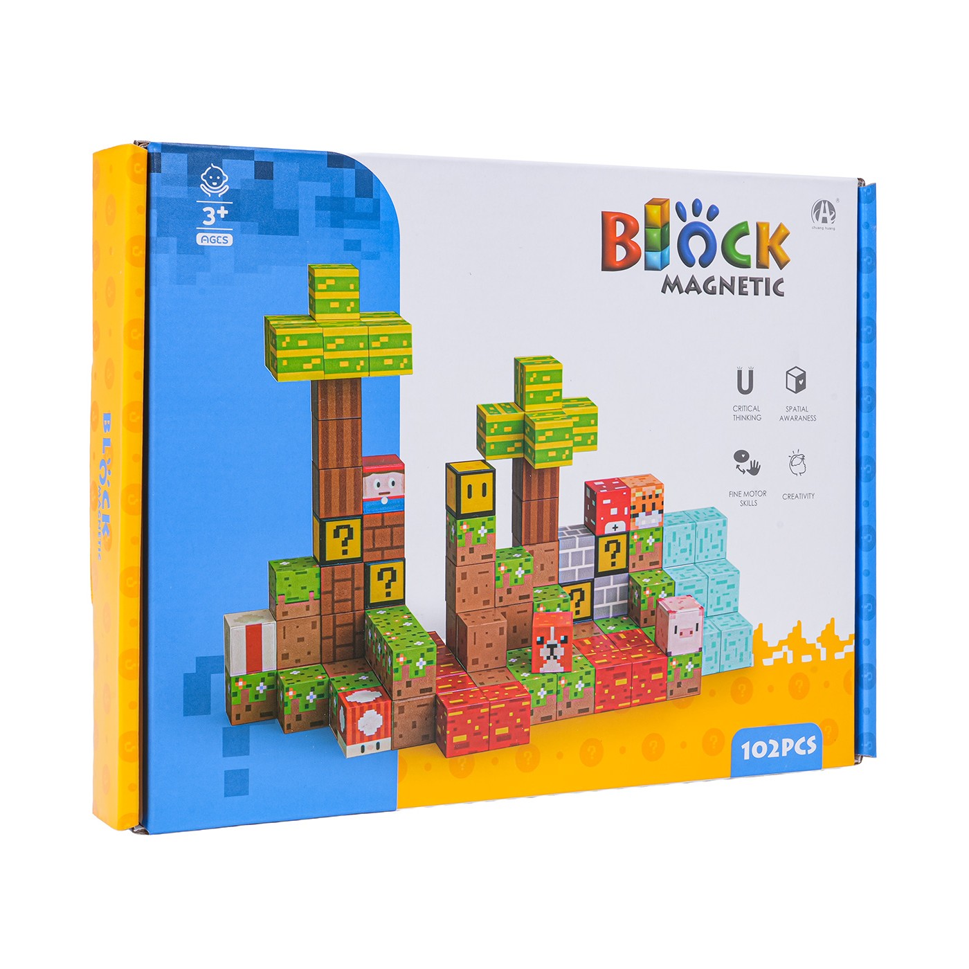 Set of Magnetic Cubes, Blocks, 102 pcs.