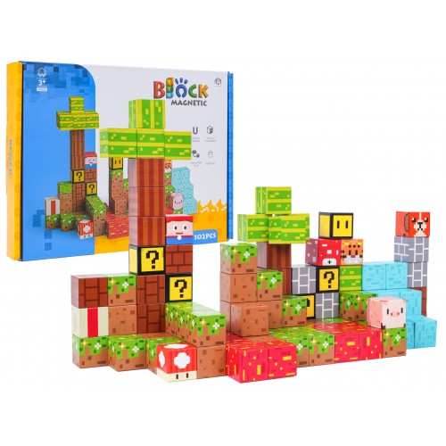 Set of Magnetic Cubes, Blocks, 102 pcs.