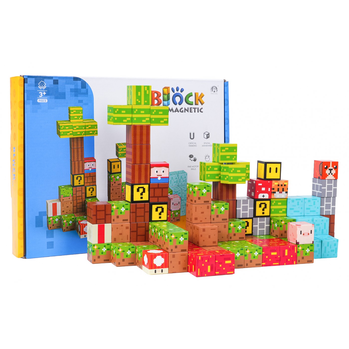 Set of Magnetic Cubes, Blocks, 102 pcs.