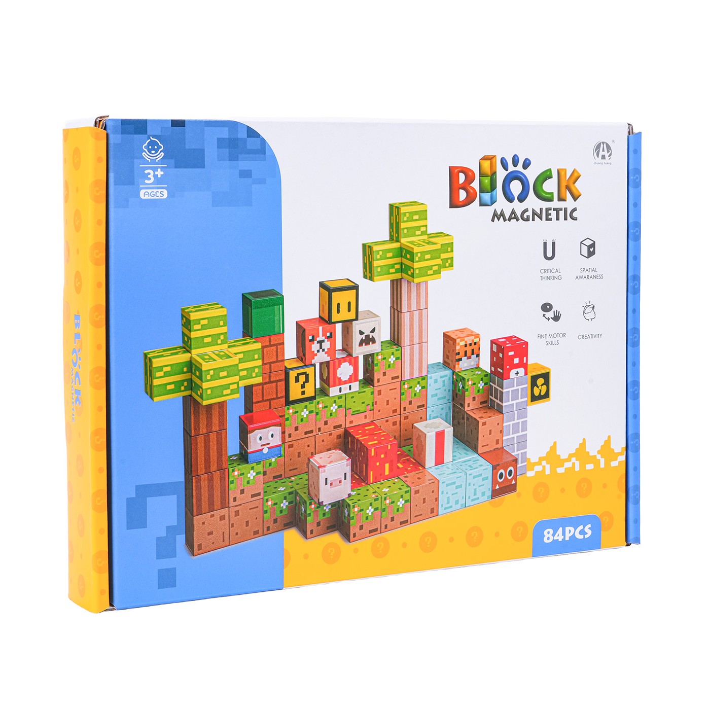 Set of Magnetic Cubes, Blocks, 84 pcs.