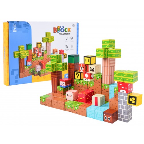 Set of Magnetic Cubes, Blocks, 84 pcs.