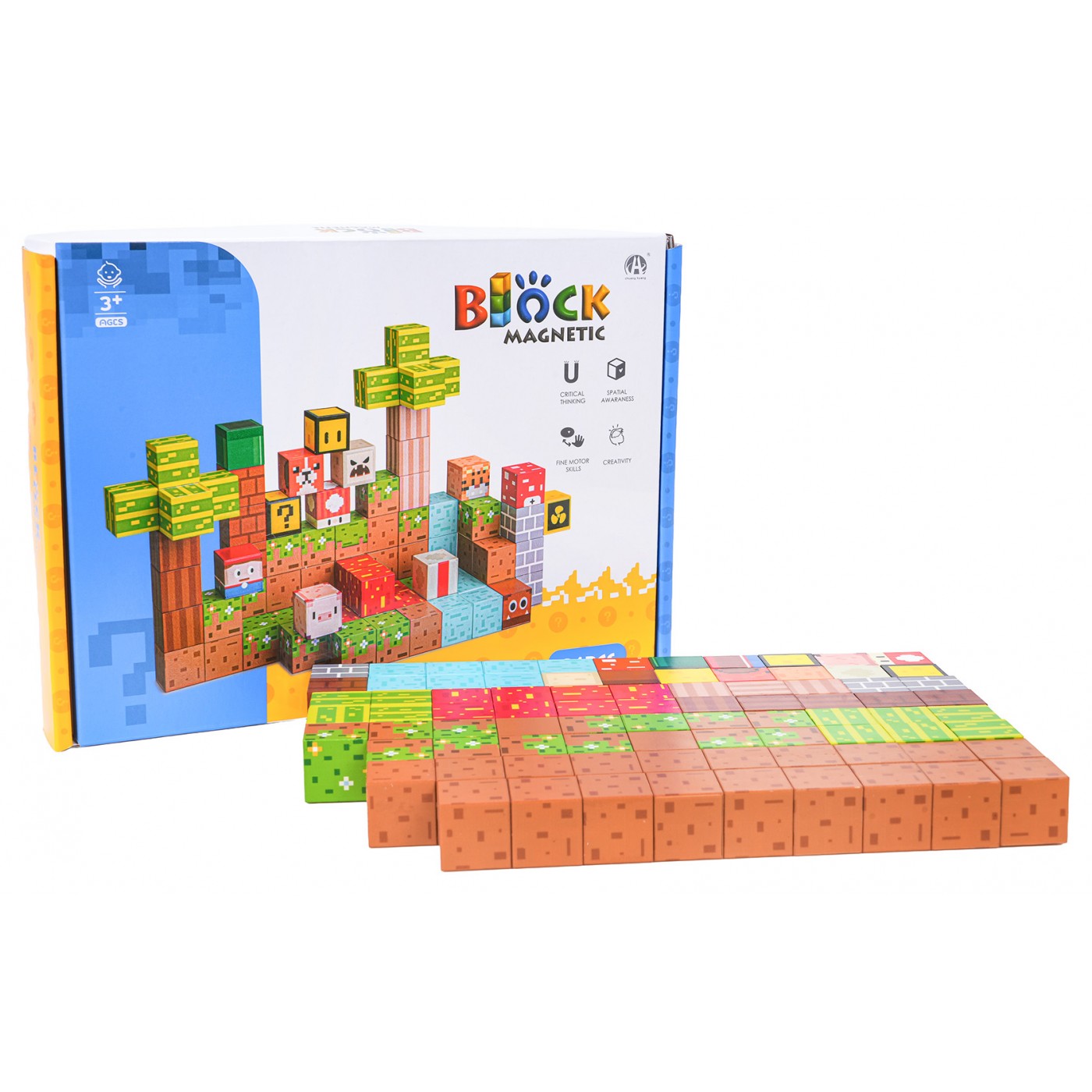 Set of Magnetic Cubes, Blocks, 84 pcs.