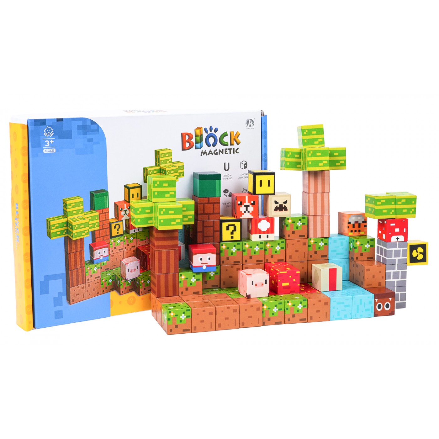 Set of Magnetic Cubes, Blocks, 84 pcs.