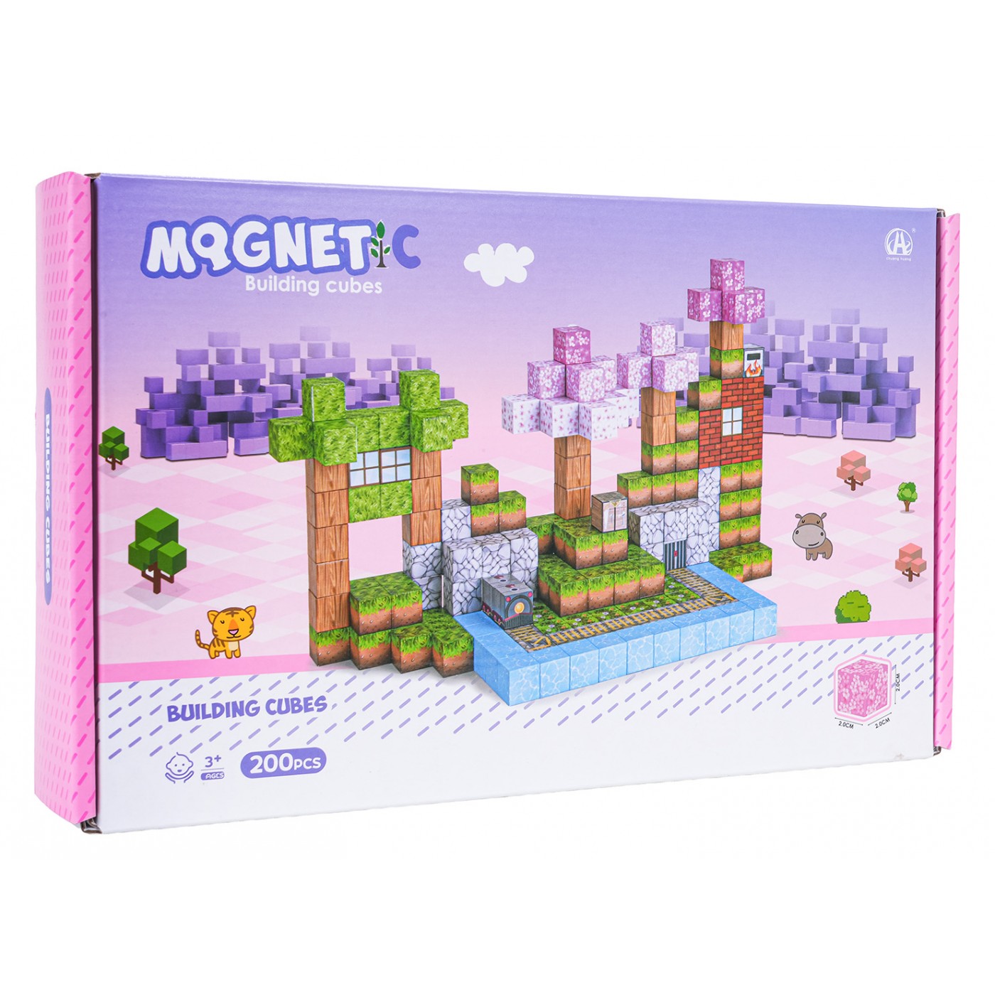 Set of Magnetic Cubes, Blocks, 200 pcs.