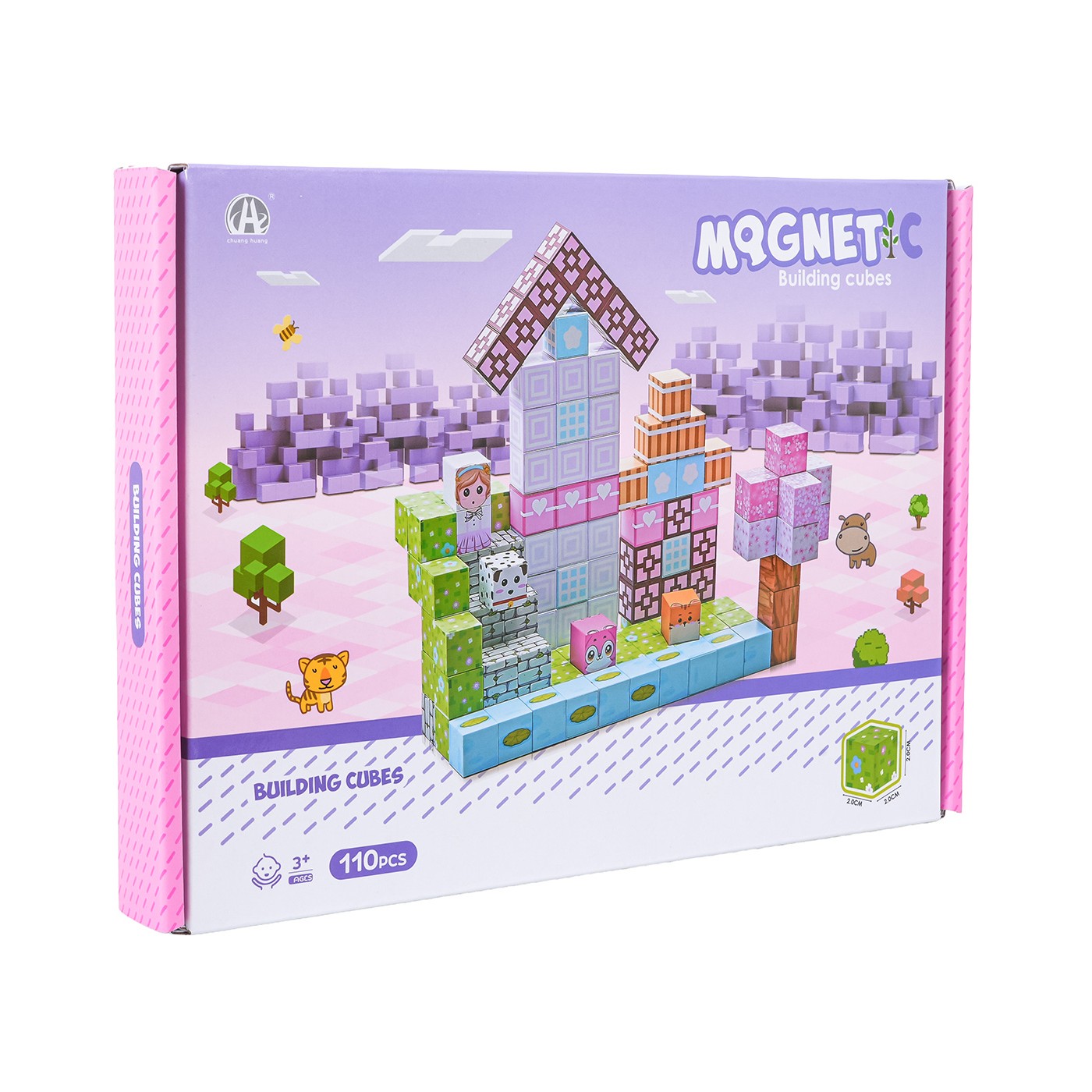 Set of Magnetic Cubes, Blocks, 110 pcs.