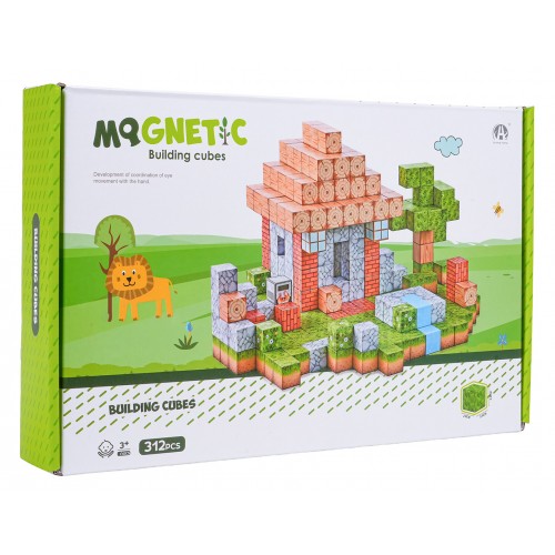 Set of Magnetic Cubes, Blocks, 312 pcs.