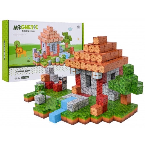 Set of Magnetic Cubes, Blocks, 312 pcs.