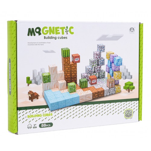 Set of Magnetic Cubes, Blocks, 88 pcs.