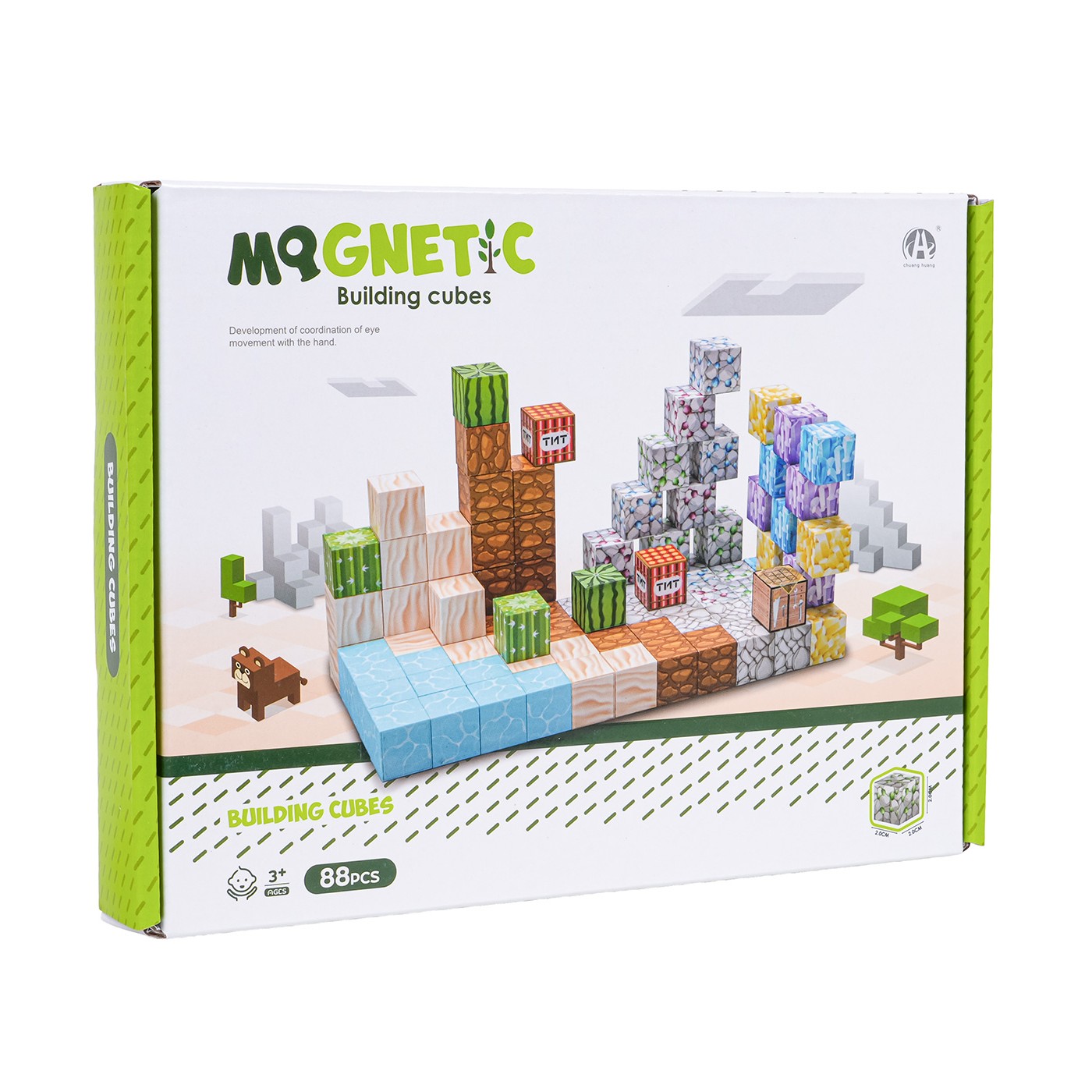 Set of Magnetic Cubes, Blocks, 88 pcs.