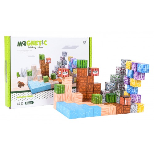 Set of Magnetic Cubes, Blocks, 88 pcs.