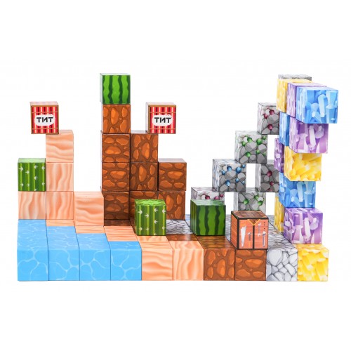 Set of Magnetic Cubes, Blocks, 88 pcs.