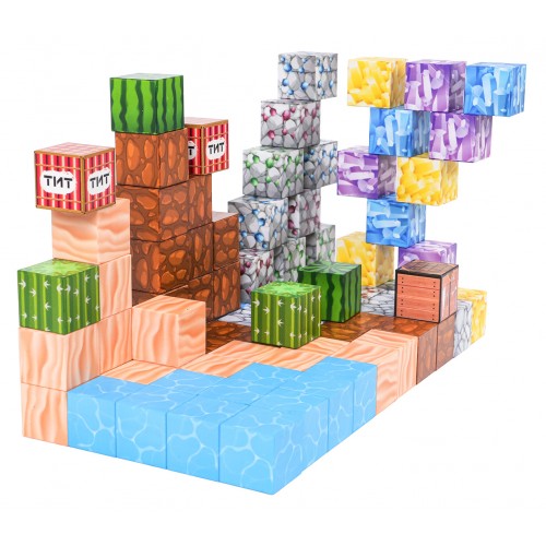 Set of Magnetic Cubes, Blocks, 88 pcs.