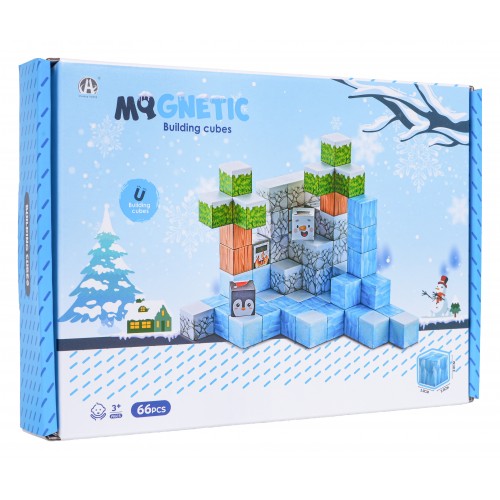 Set of Magnetic Cubes, Blocks, 66 pcs.