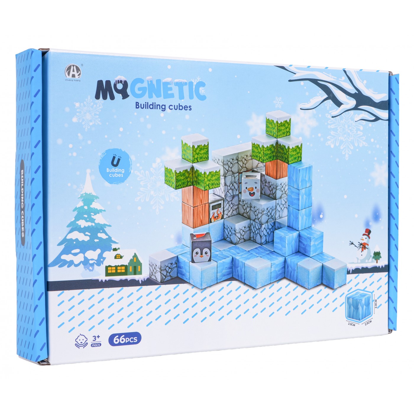 Set of Magnetic Cubes, Blocks, 66 pcs.