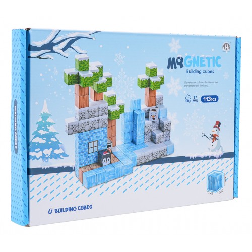 Set of Magnetic Cubes, Blocks, 113 pcs.