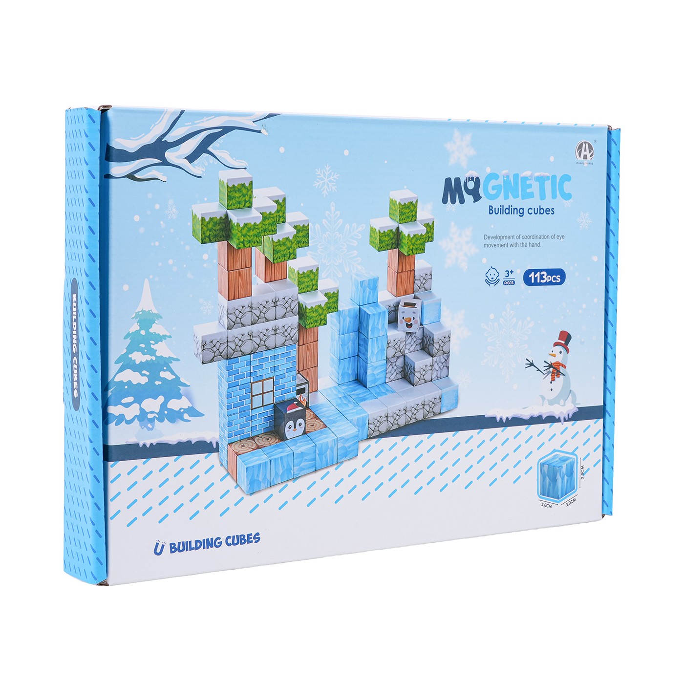 Set of Magnetic Cubes, Blocks, 113 pcs.