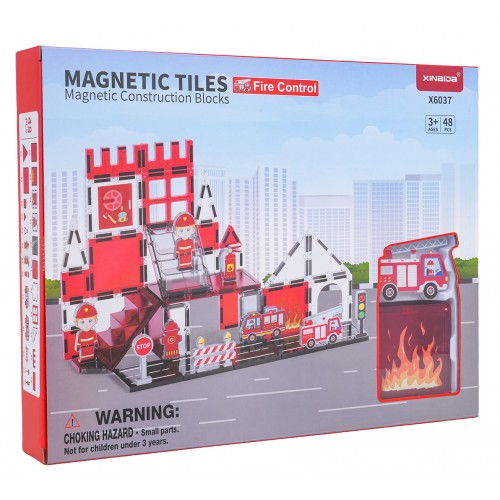 Fire Department Magnetic Building Blocks Set 48 pcs.
