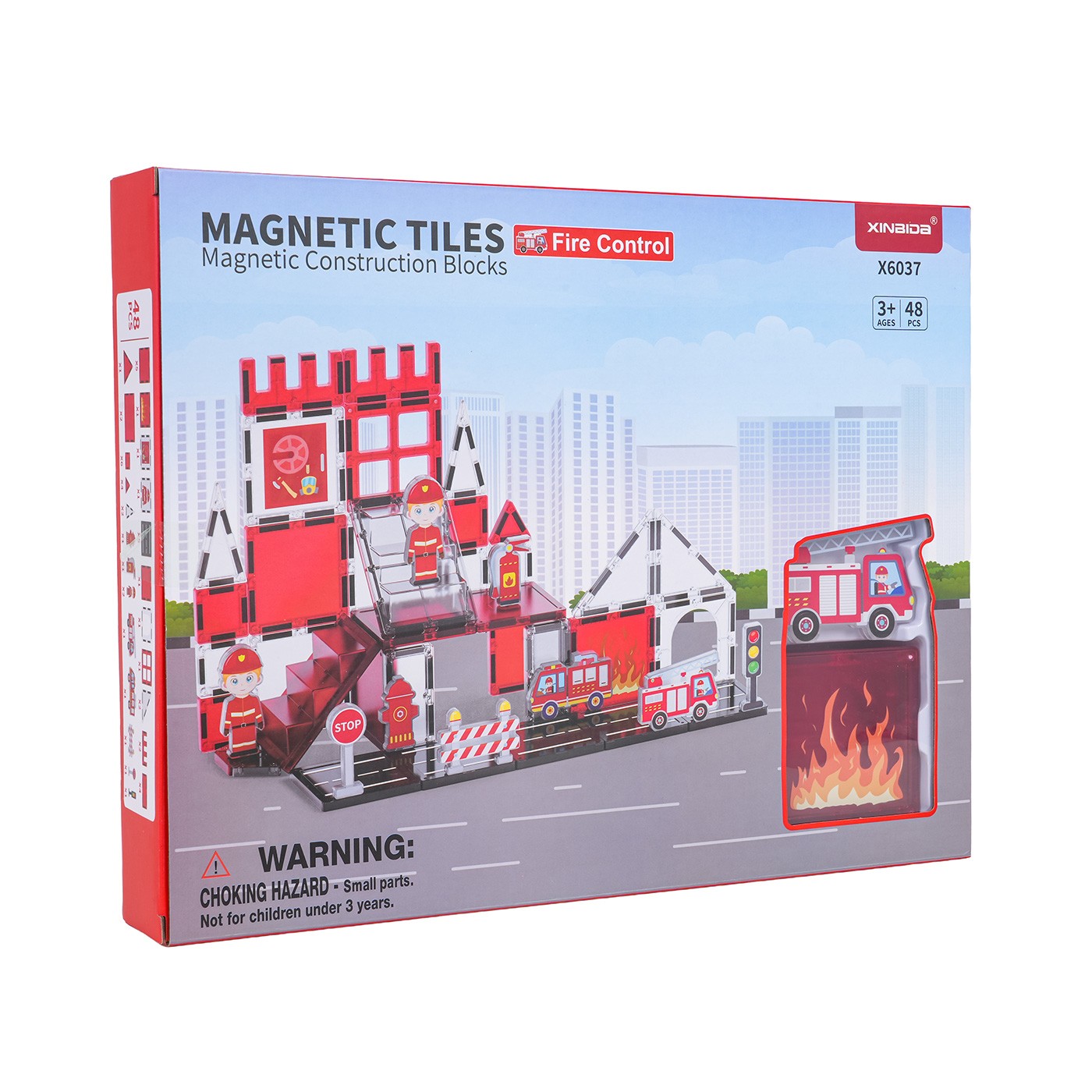 Fire Department Magnetic Building Blocks Set 48 pcs.