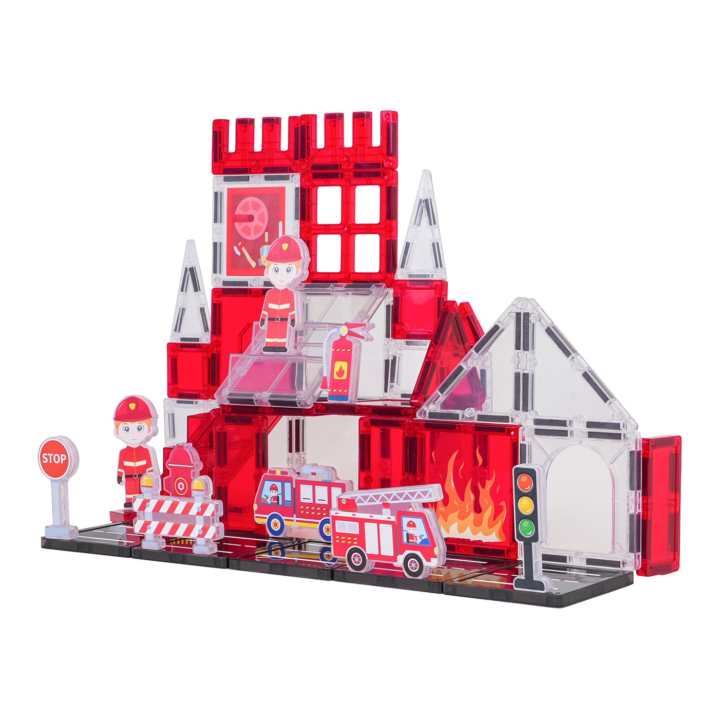 Fire Department Magnetic Building Blocks Set 48 pcs.