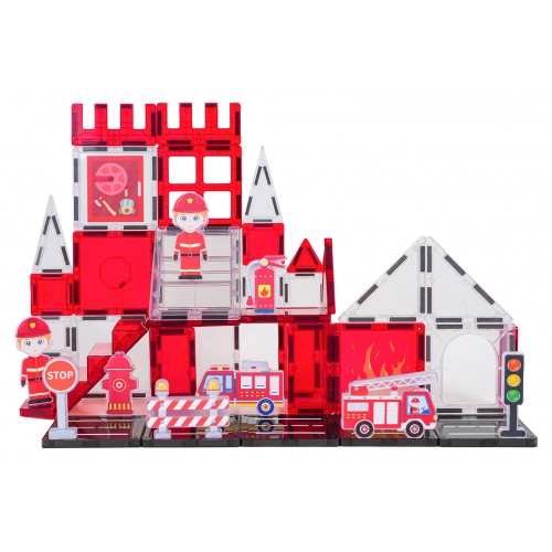 Fire Department Magnetic Building Blocks Set 48 pcs.