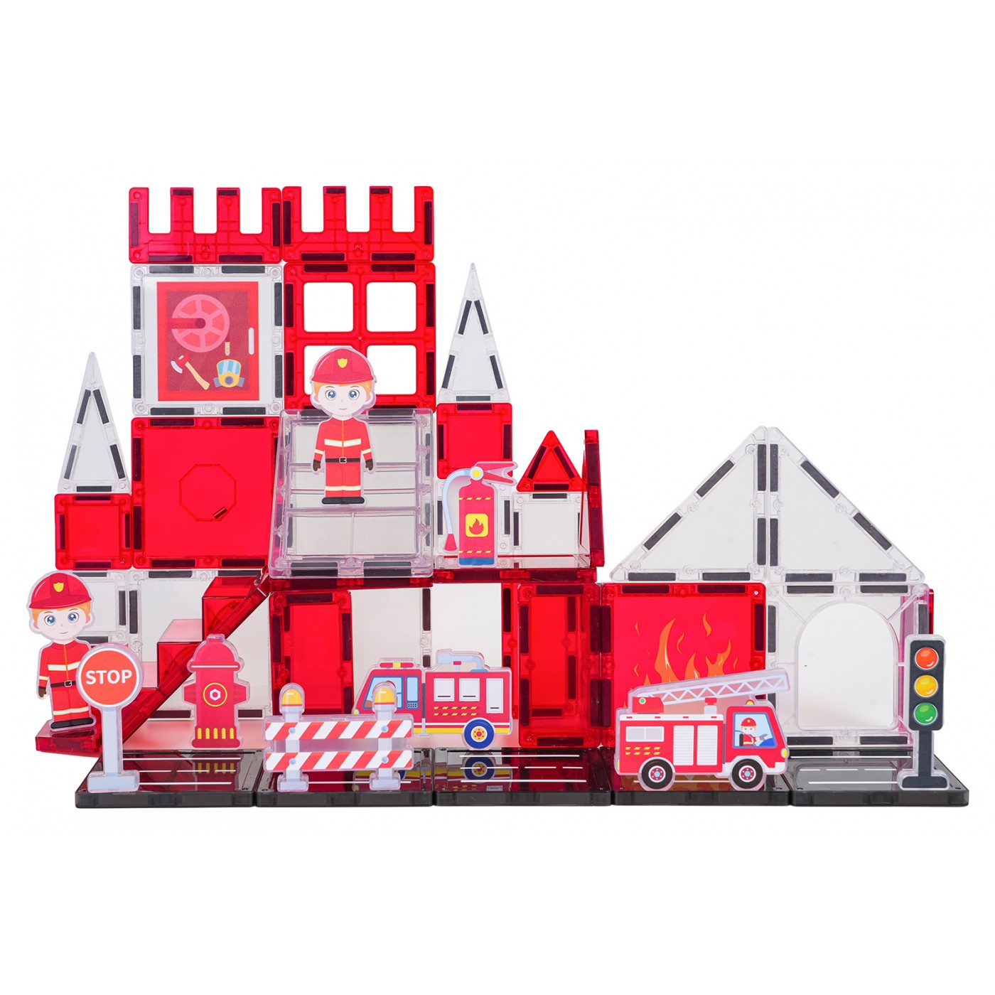 Fire Department Magnetic Building Blocks Set 48 pcs.